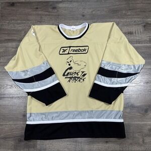 Ghost Riders Hockey Jersey Mens 2XL Gold Black Athletic Knit Reebok CCM 9